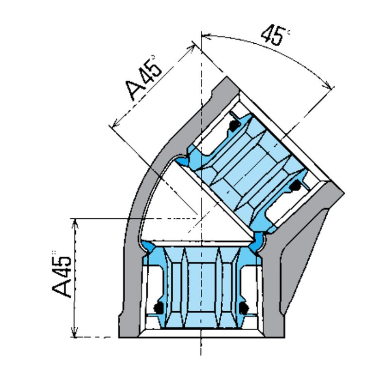 CK金属 CK-コアー45L コア継手 45°エルボ - 画像2