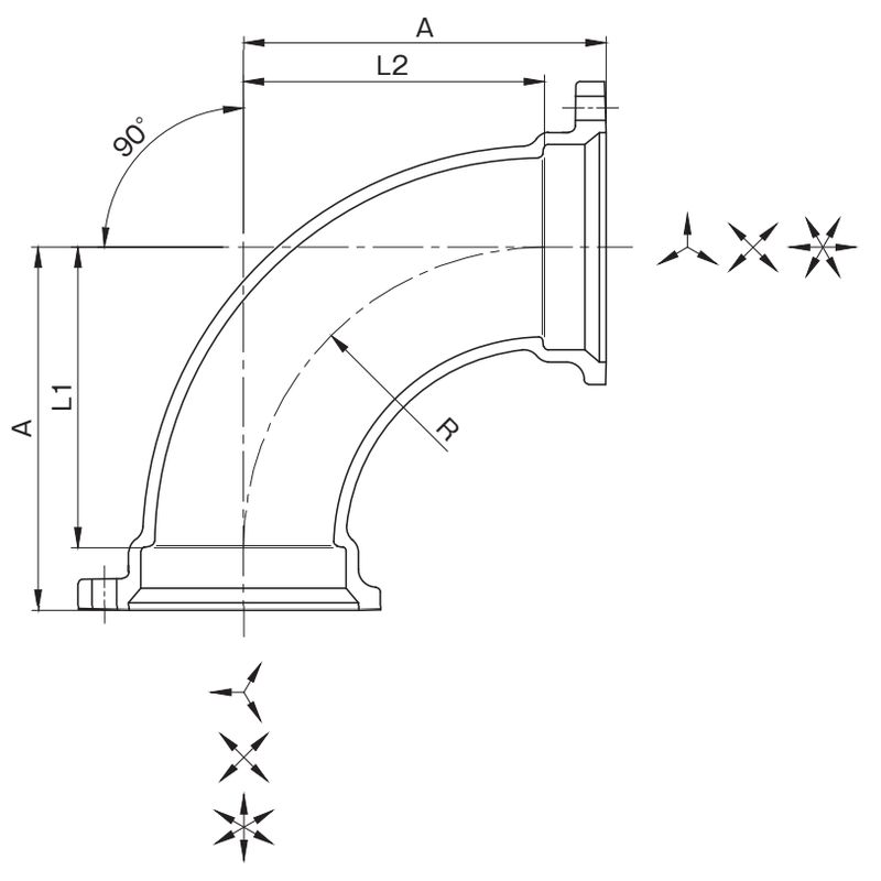 MDNC-LLS 90°汚物用大曲りエルボ MD-NCジョイント - 画像2