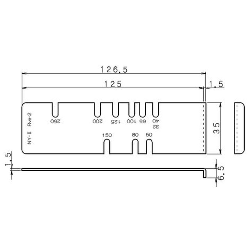 伊藤鉄工 MGNY2 NY-?用 標線記入ゲージ SUS304 - 画像2