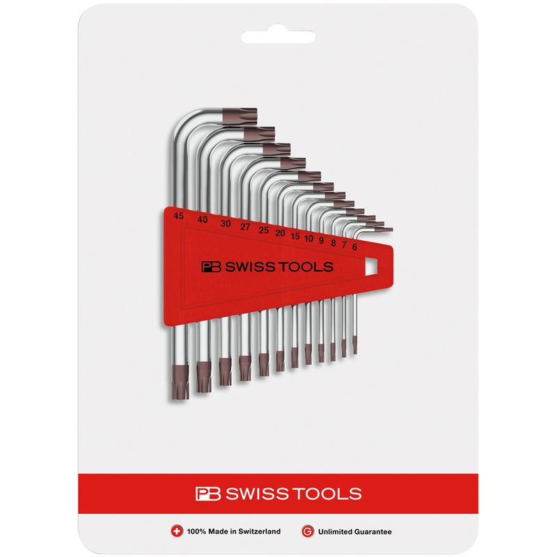 PB SWISS TOOLS 410H/6-45CN L型ヘクスローブレンチセット(12本組)