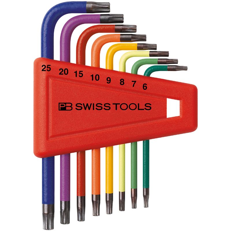 PB SWISS TOOLS 410-H6-25RB L型レインボーヘクスローブレンチセットパックナシ