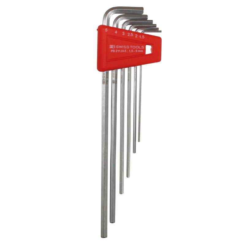 PB SWISS TOOLS 211H-5 ホルダー付六角棒レンチセット ロング(パックナシ