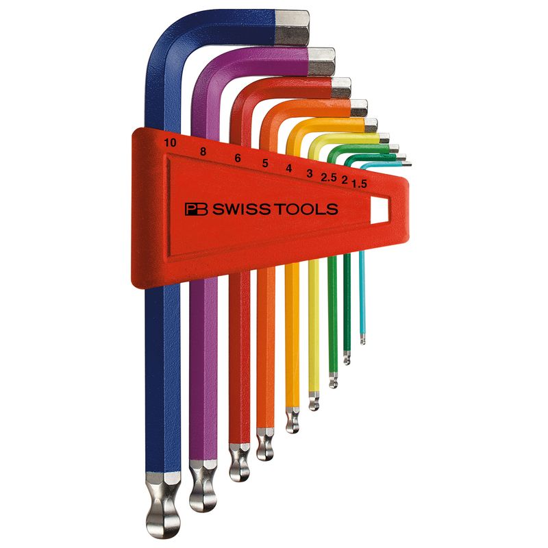 PB SWISS TOOLS 212H-10RB ボール付レインボーレンチセット(パックナシ)