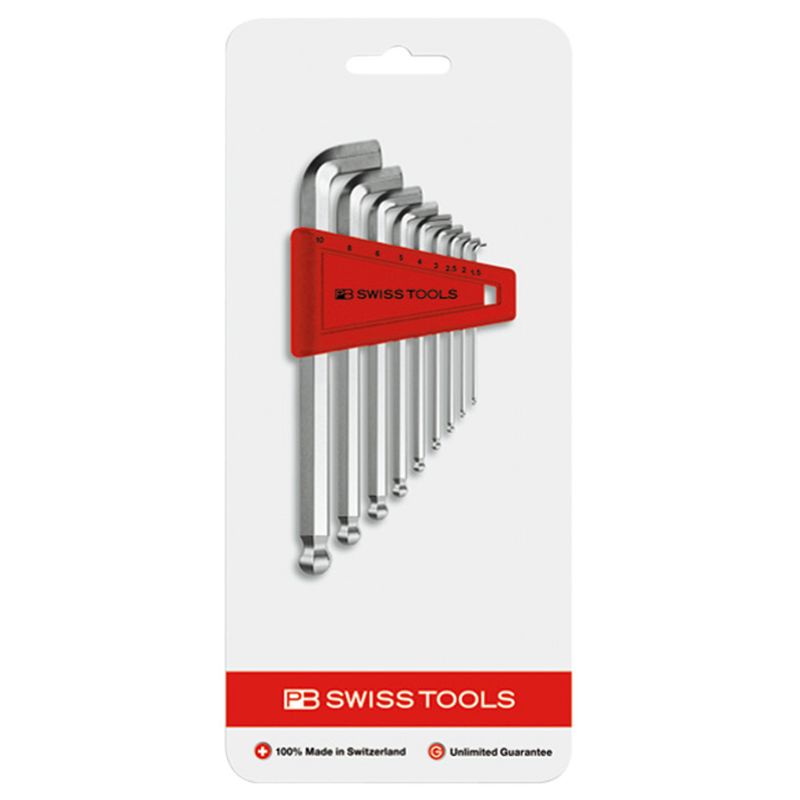 PB SWISS TOOLS 2212H-10CN ショートヘッド ボール付六角棒レンチセット