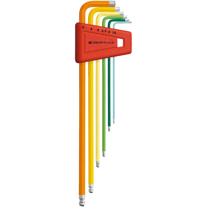 PB SWISS TOOLS 212LH-5RB ボール付ロングレインボーレンチセット(パックナシ