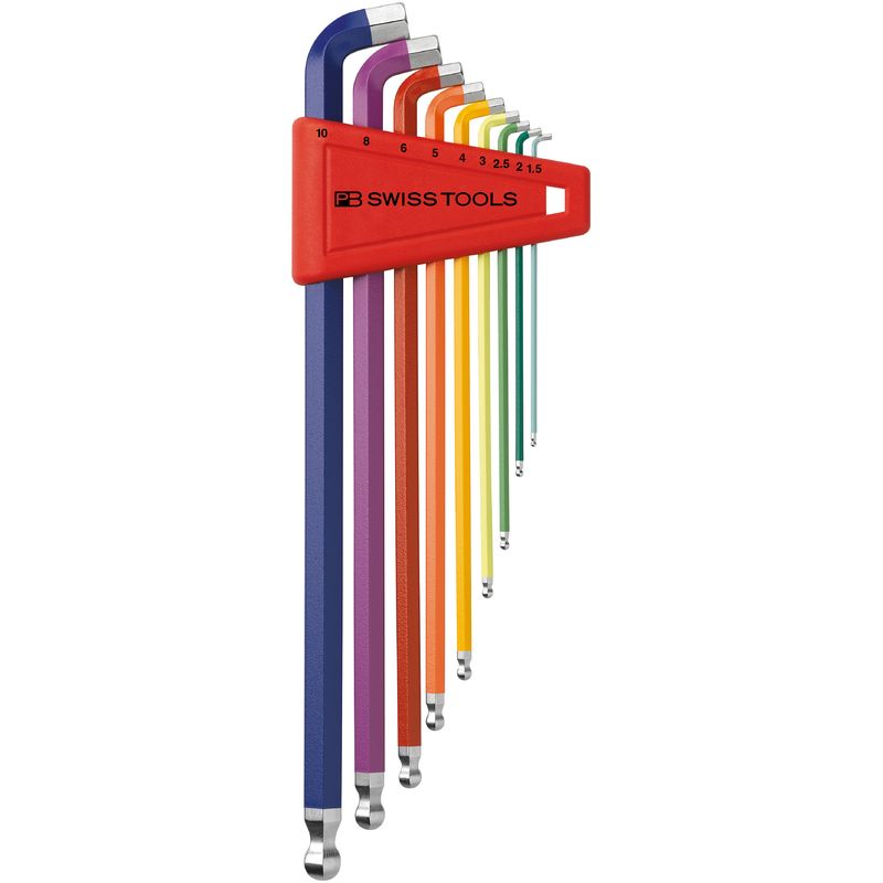 PB SWISS TOOLS 2212LH-10RB レインボショートヘッド六角セット(パックナシ