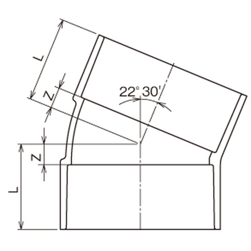 CU 22 1/2L 22-1/2°エルボ - 画像2