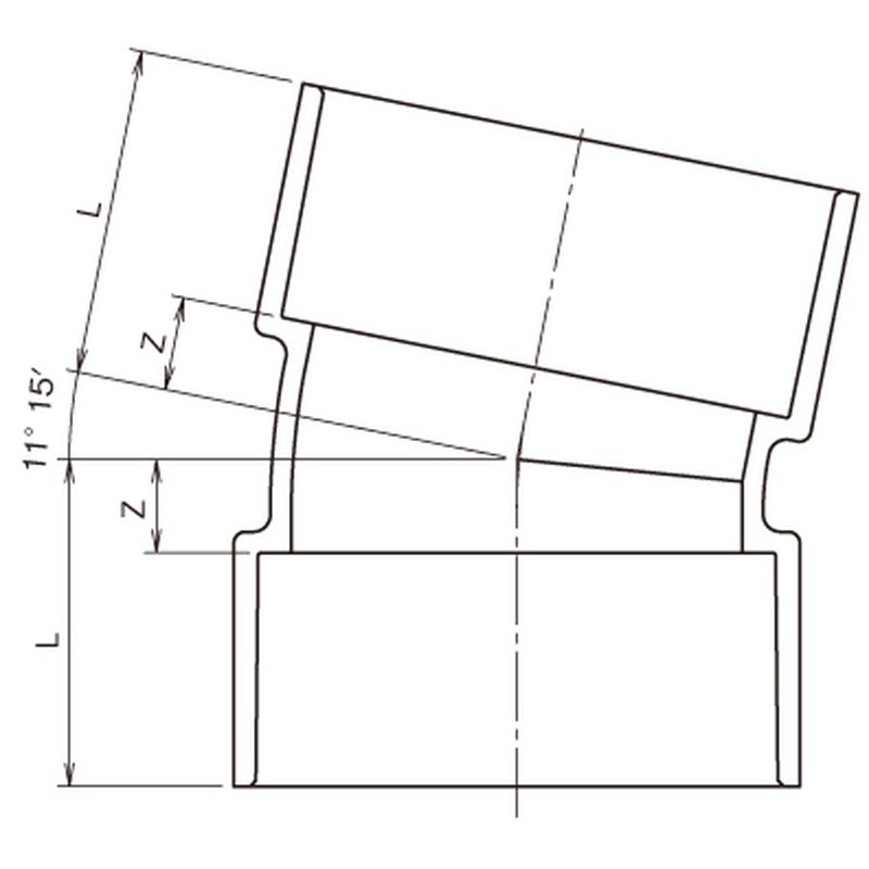 CU VP 11 1/4L 11-1/4°エルボ VP管排水用 - 画像2