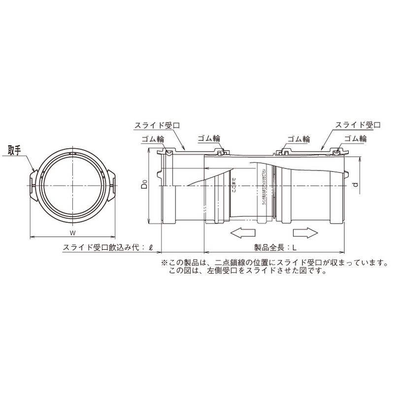 CU YWR ヤリトリスライド継手(両側スライド) - 画像2