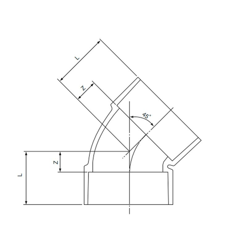 D4L-W 45°エルボ ホワイト