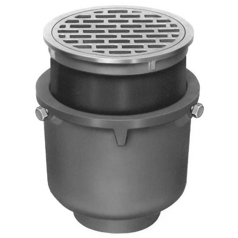 長谷川 T5-AH フロアードレイン【接続管付･目皿落込式･非防水層用】