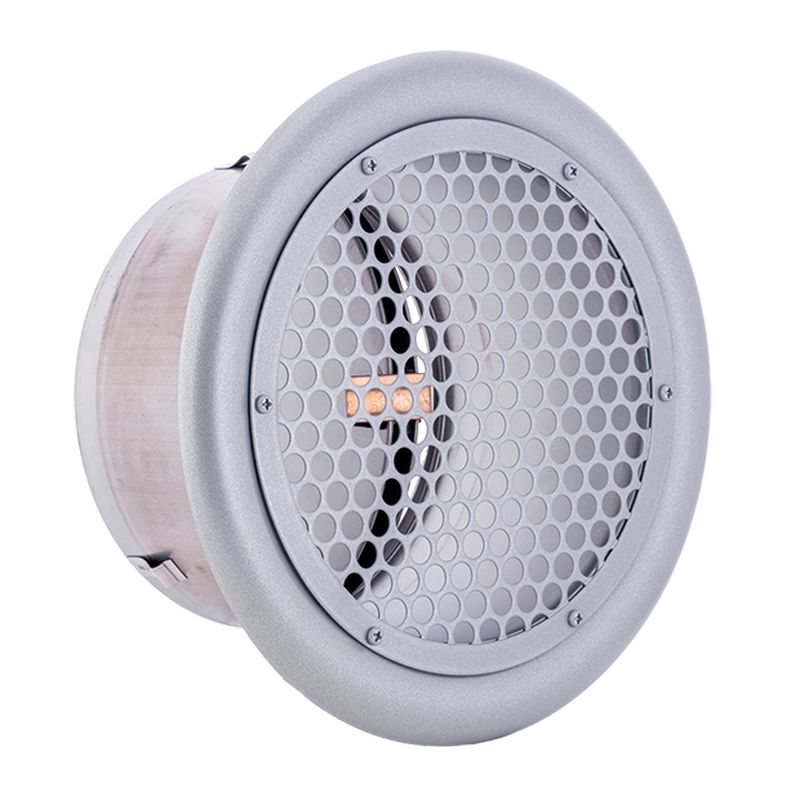SPD-SCN 外壁用ステンレス製換気口 フラットグリル 丸パンチング型8φ×PITCH10 防火ダンパー付 金網5M(塗装品)