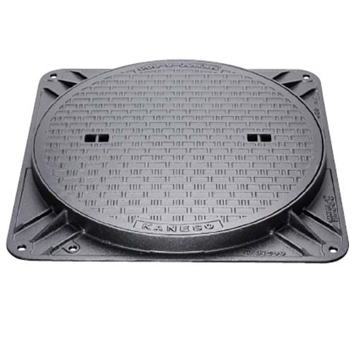 MKHY-25-カクーb マンホール鉄蓋 簡易密閉形(簡易防水･防臭形) 角枠 鎖付