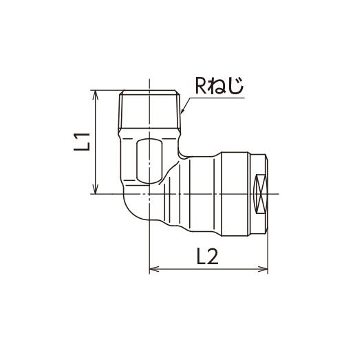 WL1 エルボテーパおねじ (黄銅) ダブルロックジョイント - 画像2