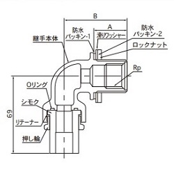 HF-VLVS-UL UB用バルブソケットエルボ H種継手