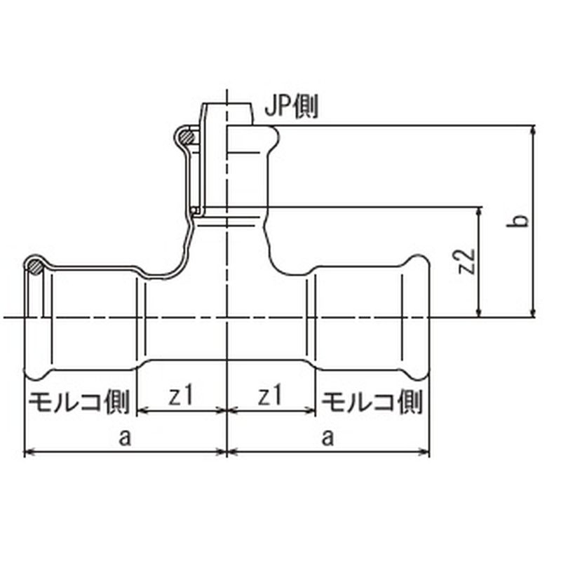 J-TH J･モルコ変換ティー(固定品) JPジョイント - 画像2