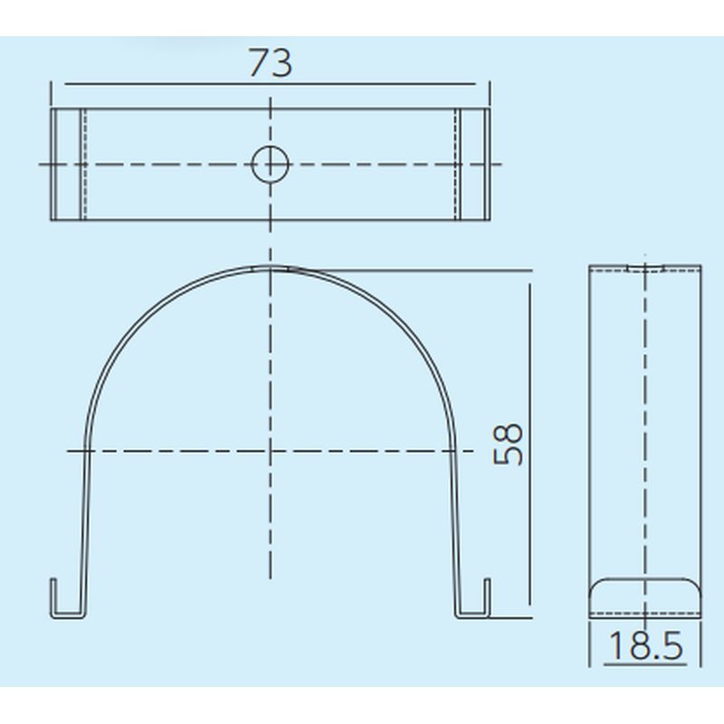 NJ-MHB-B NJヘッダー専用ワンタッチ金属架台パーツ 保温材付ヘッダー用バンド - 画像2