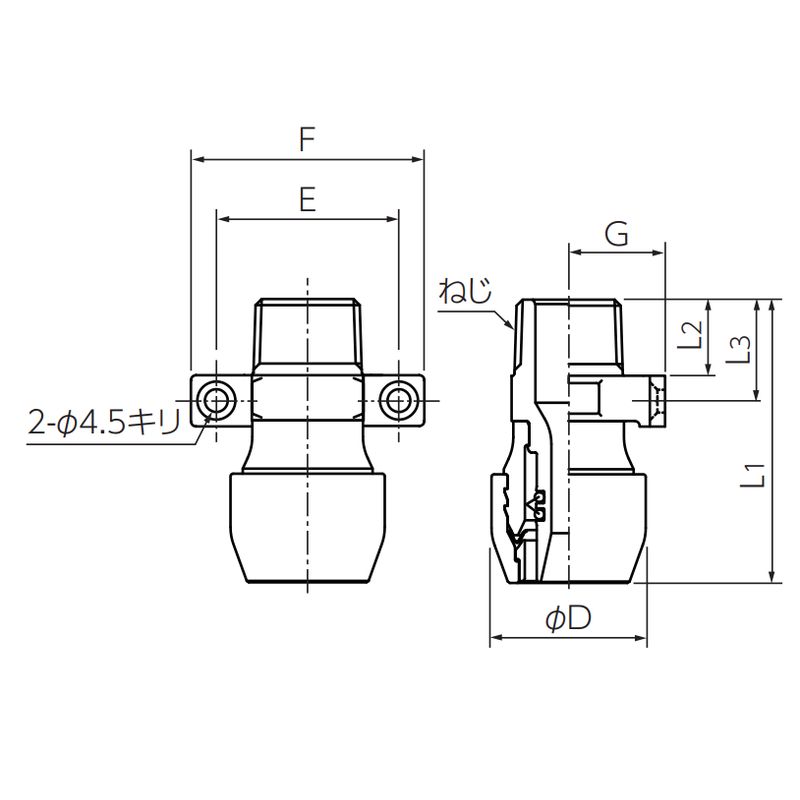 NAM13JT 座付オスアダプター テーパーねじ品 プッシュマスター - 画像2