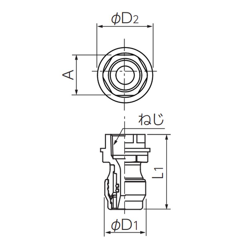 NSB□J たて型水栓ジョイントボックス専用継手 プッシュマスター - 画像2