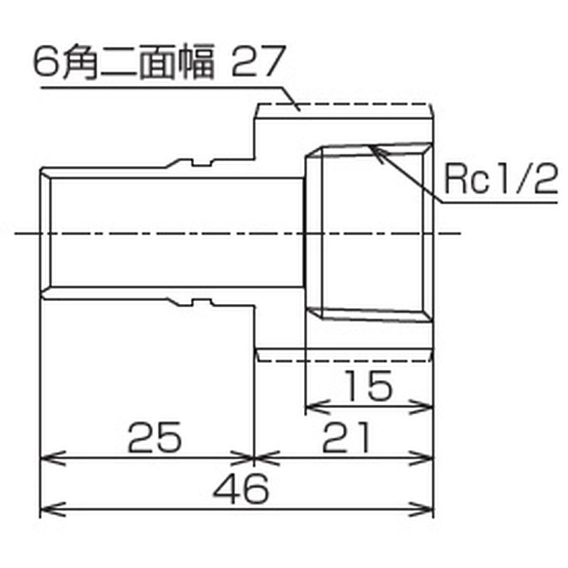718040 変換アダプタ(ソケット)(13A→Rc1/2)(共用) - 画像2