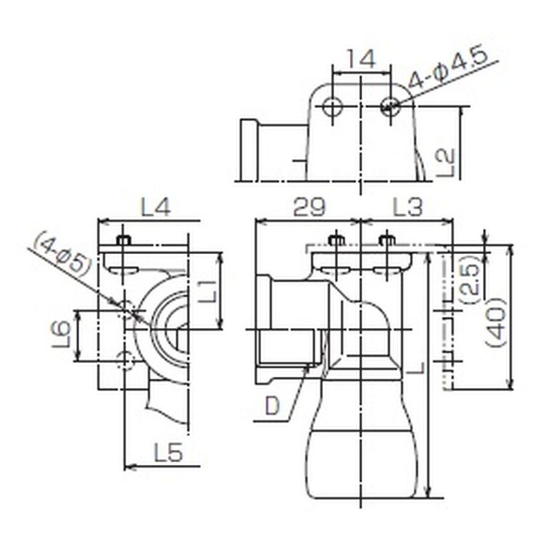 座付きエルボ 上型(変換金具付) QSジョイントクリア - 画像2