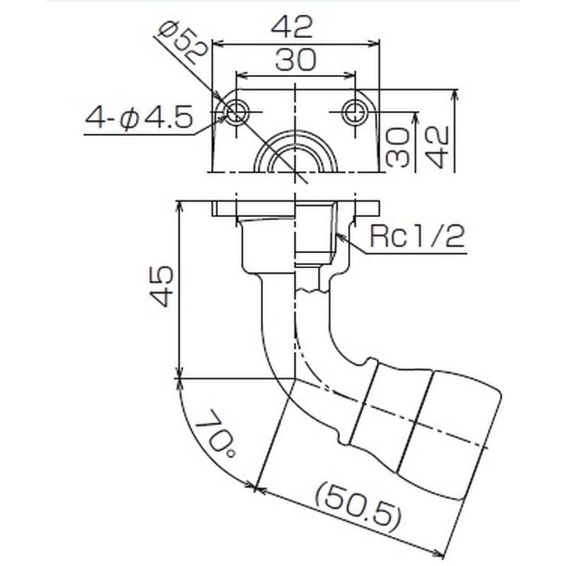 718029 床立上げ用アダプター70° QSジョイントクリア (共用) - 画像2