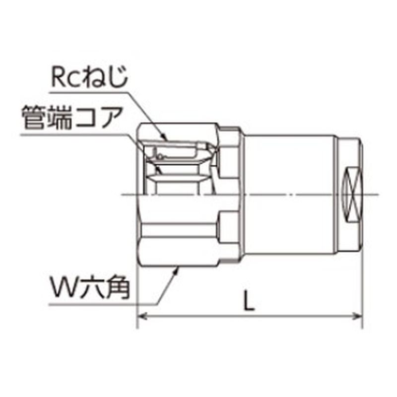 WJ29 テーパめねじ管端コア内蔵 - 画像2