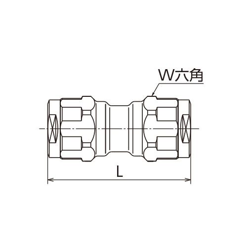 WJ3 ソケット (青銅) 同径 ダブルロックジョイント - 画像2