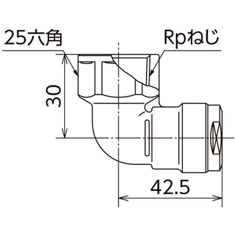 WL4 エルボ平行めねじ(Rp)(青銅) ダブルロックジョイント - 画像2