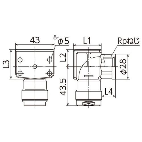 WL33 両座水栓エルボ (青銅) ダブルロックジョイント