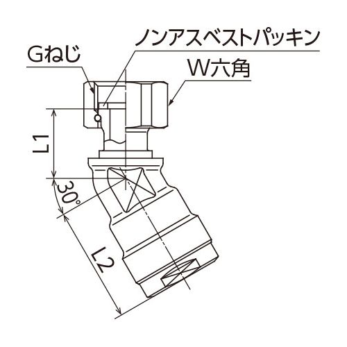 WL31 30°エルボアダプター (黄銅) ダブルロックジョイント - 画像2