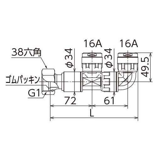 WMRH2 回転式MBヘッダー ナット付アダプター ダブルロックジョイント - 画像2