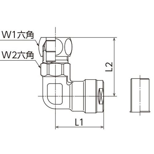 WL42 銅管変換エルボ ダブルロックジョイント - 画像2
