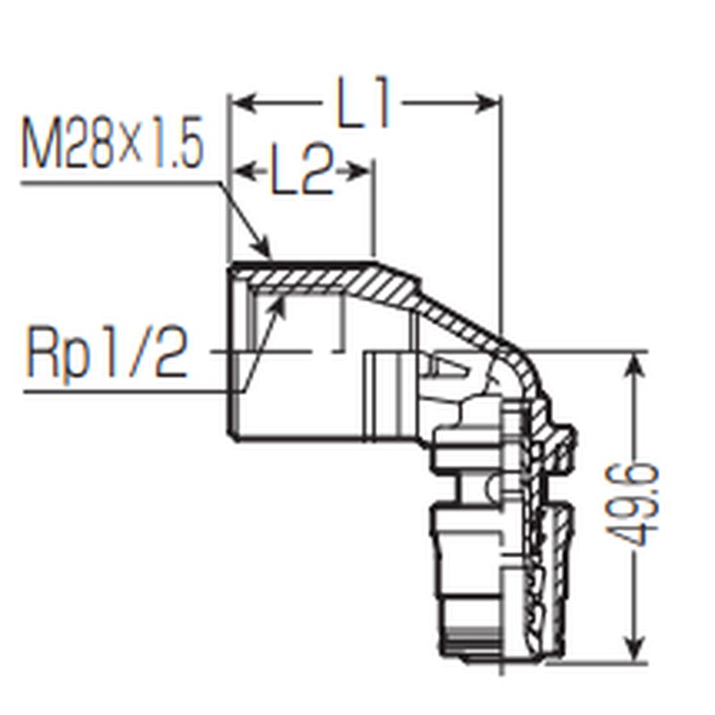SE4□-□A-15 水栓エルボ(Sタイプ) - 画像2