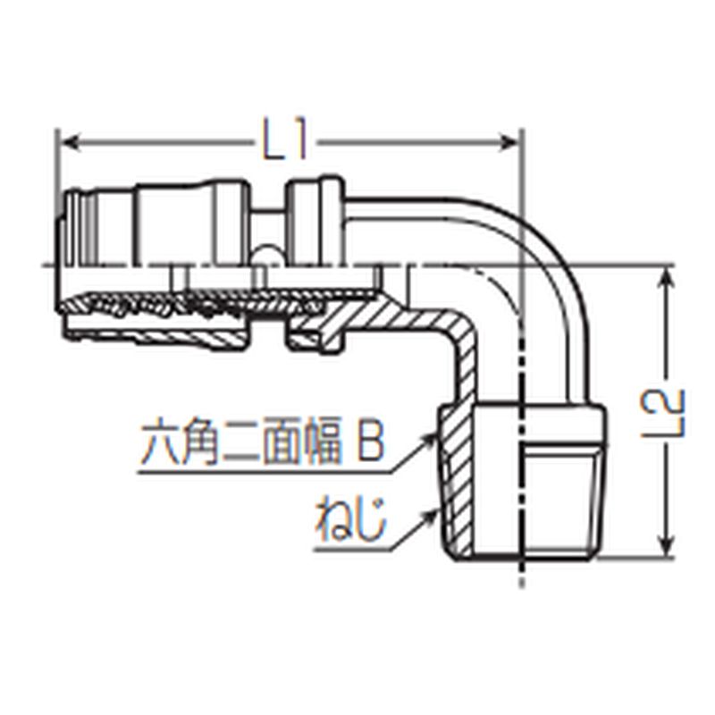 SL 座なしエルボアダプターおねじ - 画像2