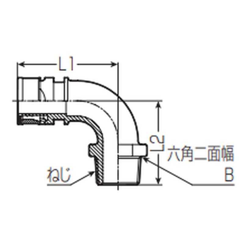WL 座なしエルボアダプターおねじ - 画像2