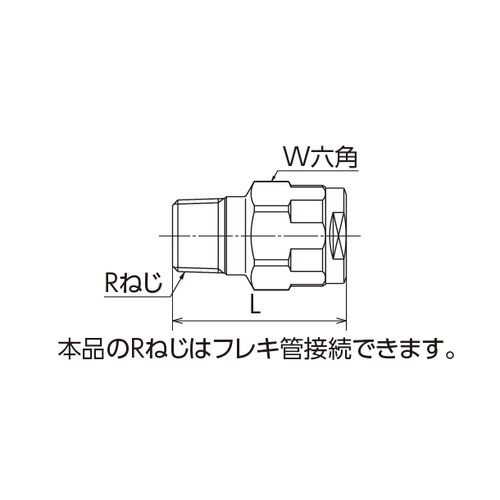 オンダ製作所 WJ1-1313-S テーパおねじ 黄銅 樹脂管13A ダブルロックジョイント - 画像2