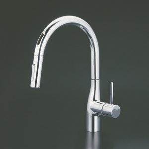 KVK KM6071ZDECHS (寒)センサー付 シングルシャワー付混合栓(eレバー) 撥水 電池