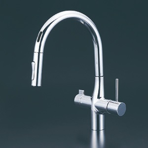 KVK KM6091DSCECHS センサー付ビルトイン浄水器用シングルシャワー付混合栓撥水 電池