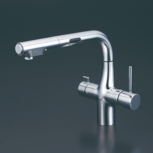 KVK KM6131ECHS センサー付 ビルトイン浄水器用シングルシャワー付混合栓 撥水 AC