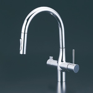 KVK KM6081ECHS ビルトイン浄水器用シングルシャワー付混合栓(eレバー) 撥水