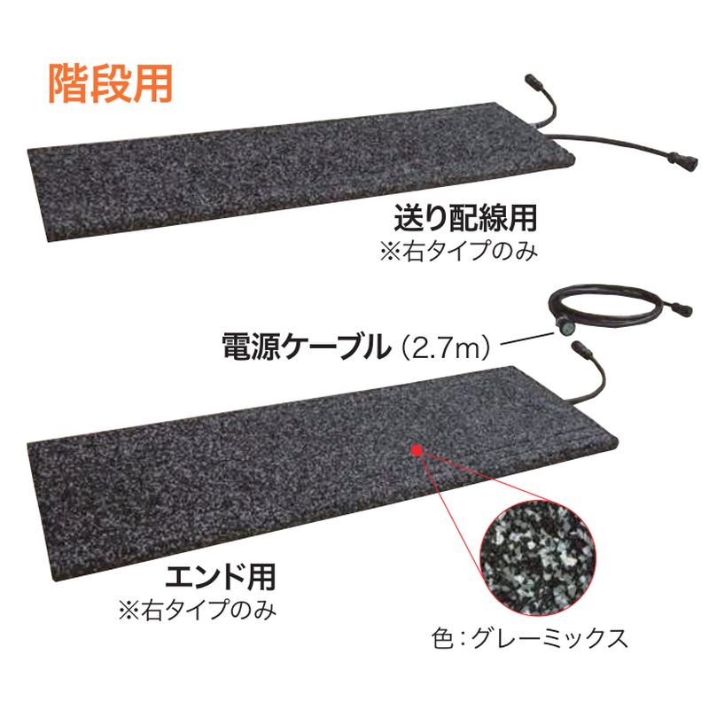 山清電気 AEH-S30150 融雪マット(ゴムチップ)AC100V 階段用 送り配線