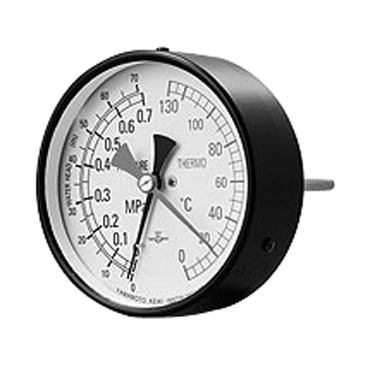 山本計器 0.1Mpa 130℃ T型水高計 100φ
