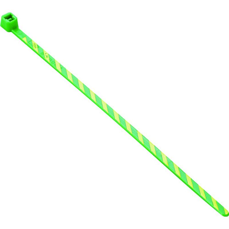 パンドウィット PLT1M-L5-4 ストライプナイロン結束バンド 緑/黄 50本入