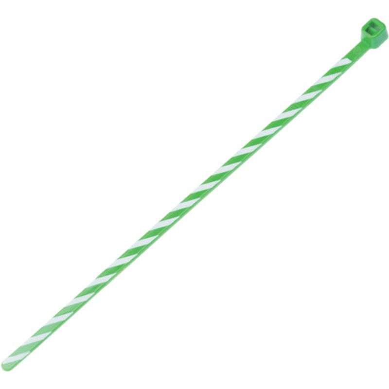 パンドウィット PLT1M-L5-10 ストライプナイロン結束バンド 緑/白 50本入