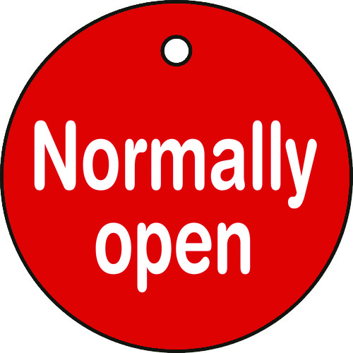 151120 バルブ開閉札 Normally open(赤) 50mmΦ 両面表示 PET（151120 阀门开关状态牌 常开(红) 50mm直径 双面显示 PET材质）