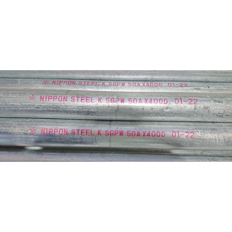 白 ネジ無 水道管用亜鉛めっき鋼管(SGPW) 4000L（白 无螺纹 供水管道用镀锌钢管 (SGPW) 4000毫米）