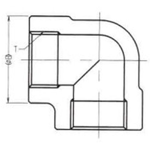 L-S25C-Sch80 白 90°エルボ S25C 高圧ねじ込み継手 - 画像2