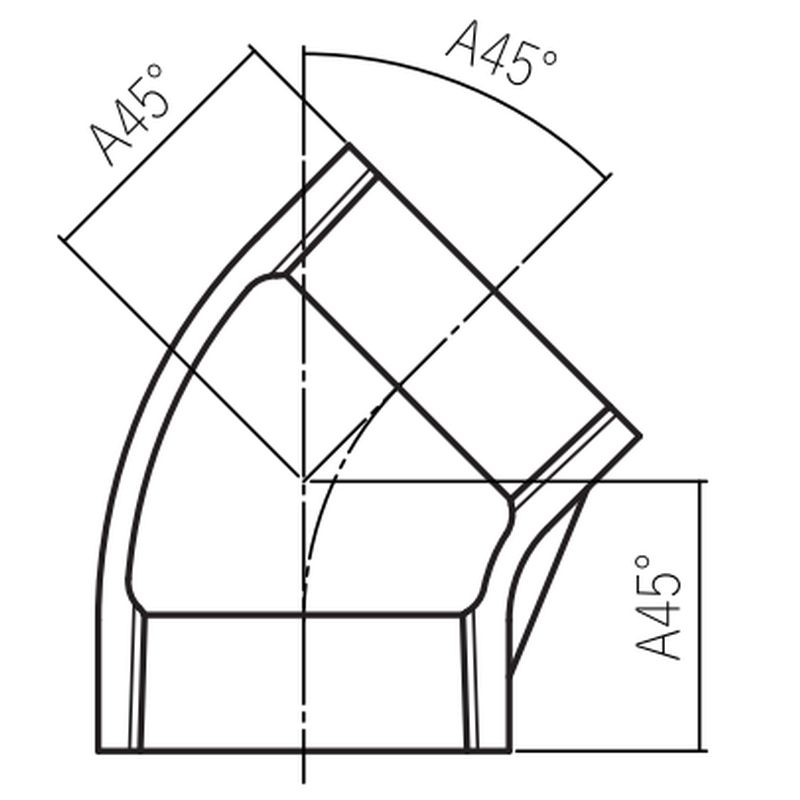 シーケー金属 黒 45°エルボ - 画像2