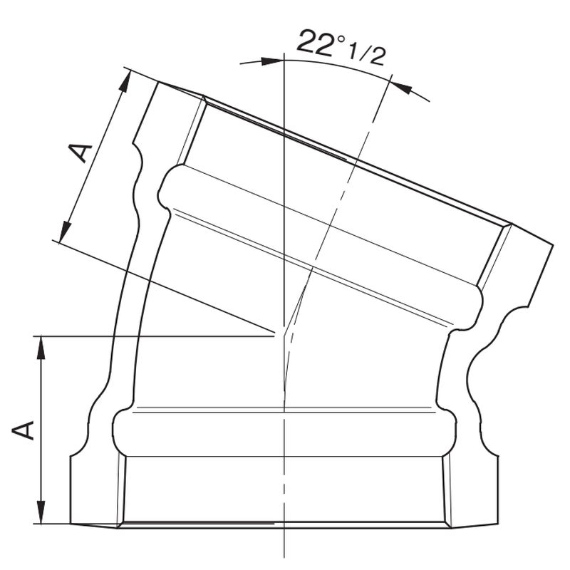 DG-22-1/2L 22°1/2エルボ メッキドレネージ継手 - 画像2